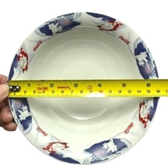 Vtg Coca-Cola Sakura Stoneware 3 Bowl Set Polar Bear 6.5" Soup Cereal 90s y2k - Picture 8 of 9